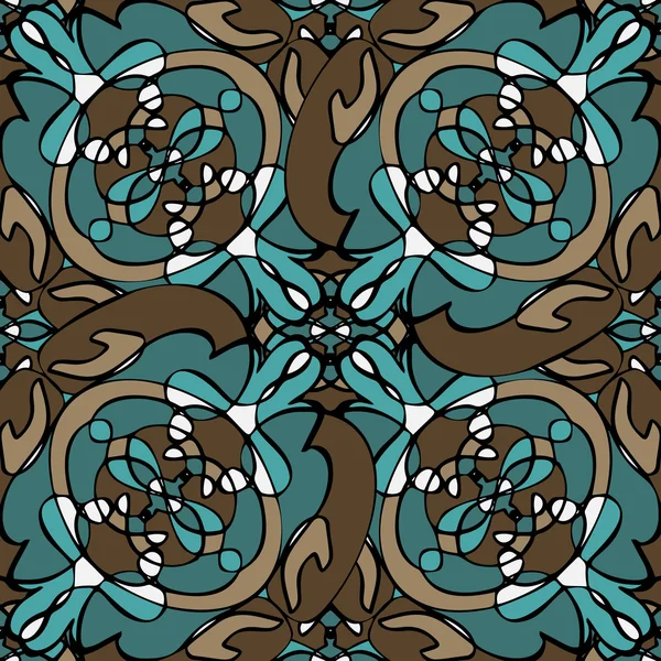 Elegante patrón sin costuras con elementos similares a Mandala — Vector de stock