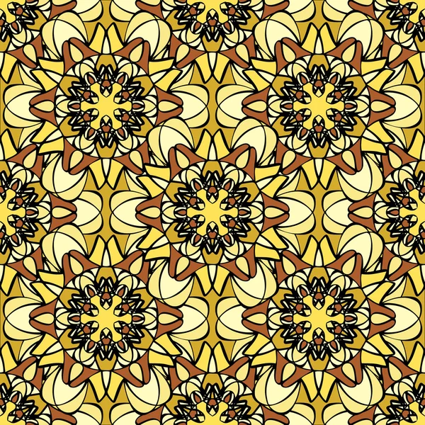 Elegante patrón sin costuras con elementos similares a Mandala — Vector de stock