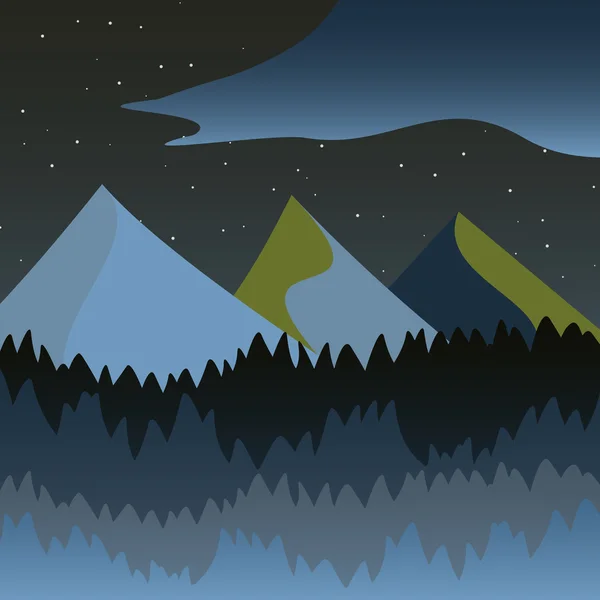 Krásné hory a lesní krajina — Stockový vektor
