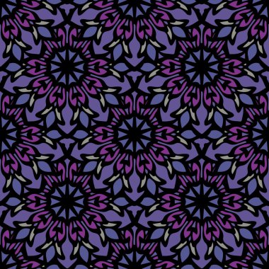 Mandala ve çiçek elemanları zarif seamless modeli