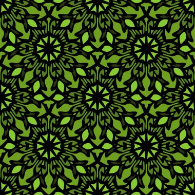 Mandala ve çiçek elemanları zarif seamless modeli