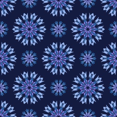 Mandala ve çiçek elemanları zarif seamless modeli