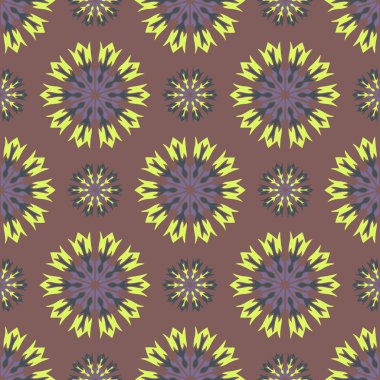 Mandala ve çiçek elemanları zarif seamless modeli