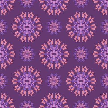 Mandala ve çiçek elemanları zarif seamless modeli