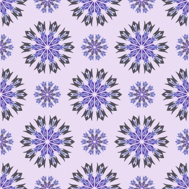 Mandala ve çiçek elemanları zarif seamless modeli