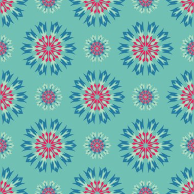 Mandala ve çiçek elemanları zarif seamless modeli