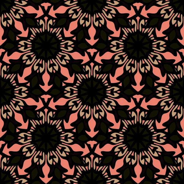 Élégant motif sans couture avec Mandala et éléments floraux — Image vectorielle