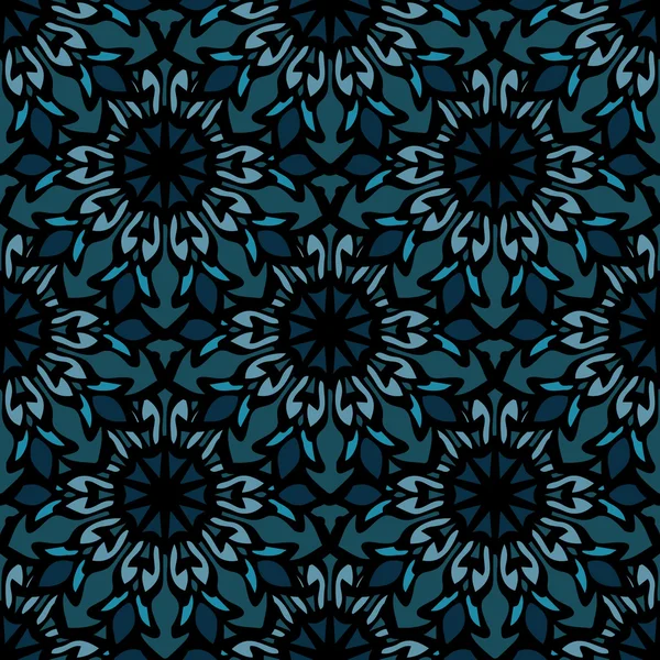 Élégant motif sans couture avec Mandala et éléments floraux — Image vectorielle