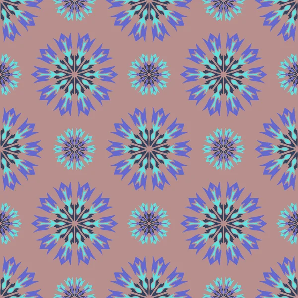 Élégant motif sans couture avec Mandala et éléments floraux — Image vectorielle