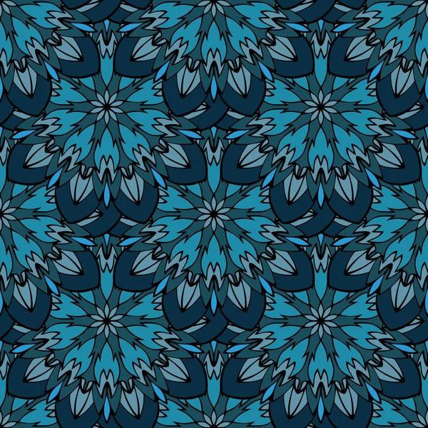 Élégant motif sans couture avec Mandala et éléments floraux — Image vectorielle