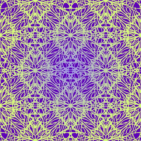 Élégant motif sans couture avec Mandala et éléments floraux — Image vectorielle