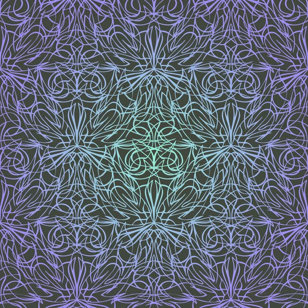 Patrón elegante sin costuras con Mandala y elementos florales — Archivo Imágenes Vectoriales