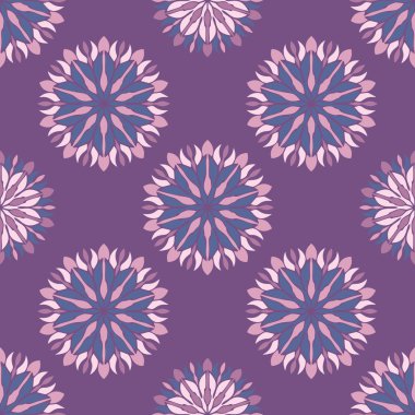 Mandala ve çiçek elemanları zarif seamless modeli