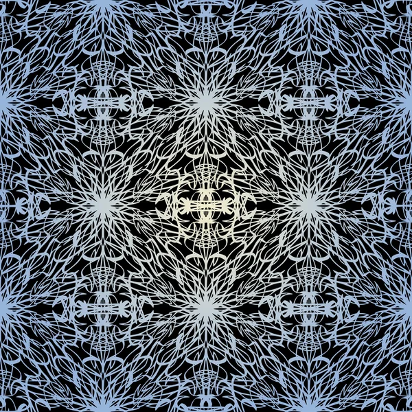 Elegan pola mulus dengan Mandala dan elemen bunga - Stok Vektor