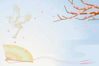 Erik Şubesi, Turna ve Fan ile Japon Yeni Yıl Şablonu