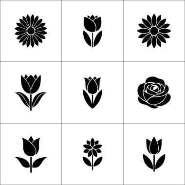 makyaj fırçası aynası ve makyaj kabı öğeleri gösterilen siyah beyaz simgelerden oluşan bir ızgara