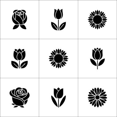 makyaj fırçası aynası ve makyaj kabı öğeleri gösterilen siyah beyaz simgelerden oluşan bir ızgara