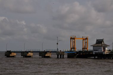 İsrail 'in limanındaki deniz manzarası.