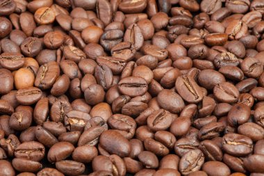 Fasulye kahve. Kahverengi zemin