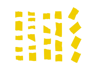 Şeffaf bir arkaplanda sarı bant