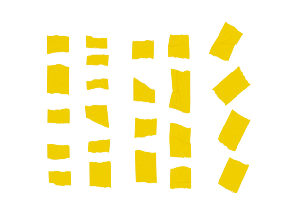 Şeffaf bir arkaplanda sarı bant