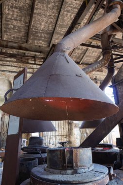 Kiel 'deki Howaldtsche Metalgieerei Endüstri Müzesi' nde büyük bir metal sökücü kaputu.