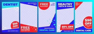 Sancak yerleşimi sosyal medya post dental, set