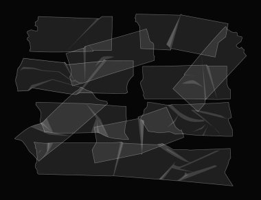 Şık tasarım nesneleri koli bandı seti