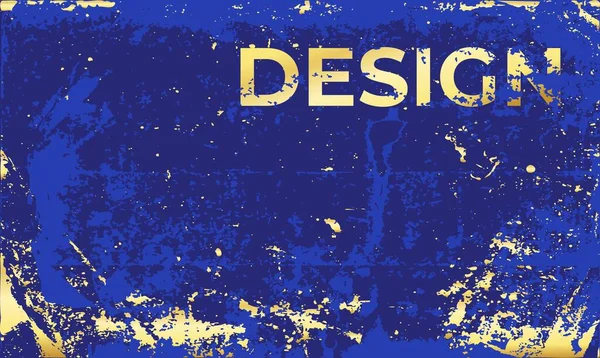 Kreativ gammal design bakgrund blå med guld — Stock vektor