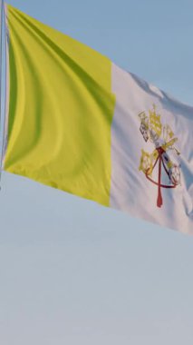 Holy See (Vatikan Şehri), Vatikan: Mavi Gökyüzüne Karşı Sinema Düşey Dalgalanma Ulusal Bayrağı