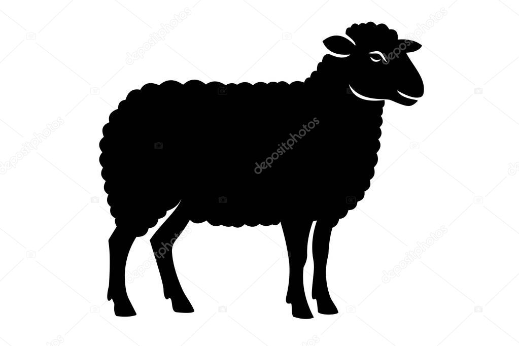 Black Sheep Silhouette Vector Illustration