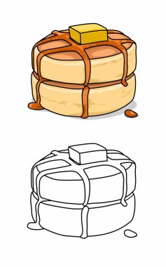 Lezzetli tereyağlı krep çocuklar ve anaokulu için karamel boyama sayfaları