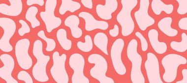 Katı mercan pembe arka planda organik, hafif pembe damlacıklar içeren canlı, pürüzsüz desenler. Modern arka planlar, yaratıcı markalar, tekstil veya dekoratif elementler için idealdir..