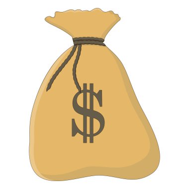 A money bag with a Dollar currency symbol representing wealth, finance, and savings