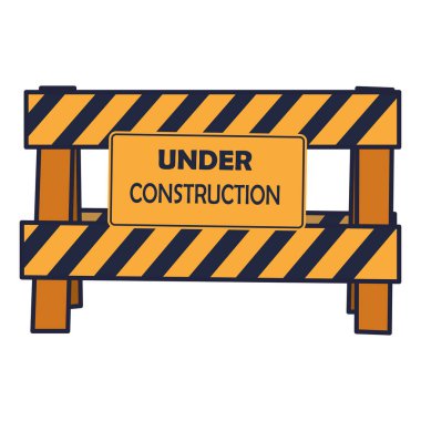 Bariyer Bariyer Bariyer Simgesi İllüstrasyonlu Düz Tasarım