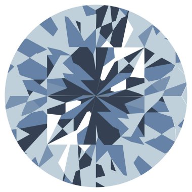 Geometrik Düz Tasarım Elmas Gemstone Yuvarlak Kesim Lüks Çizim