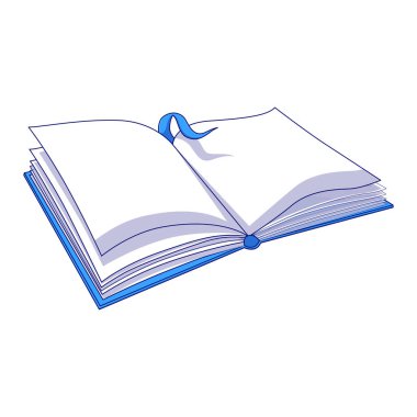 Boş Sayfalar Eğitim İllüstrasyonuyla Açık Kitap