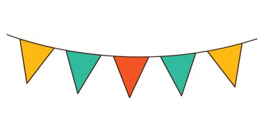 Renkli Üçgen Parti Bunting Banner Dekorasyonu