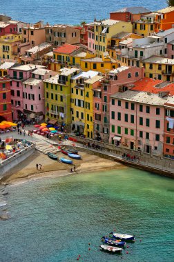 Vernazza, Cinque Terre, İtalya'nın en iyi açılı görünüş