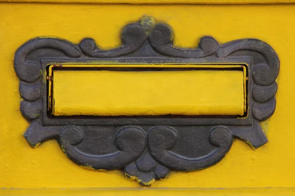 Yellow mailbox flap — Stock Photo, Image