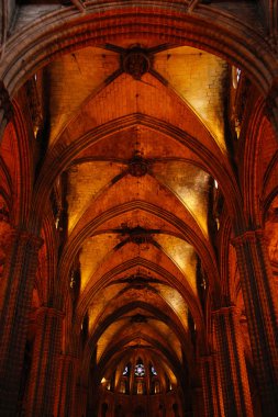 Barselona'daki Gotik katedral iç