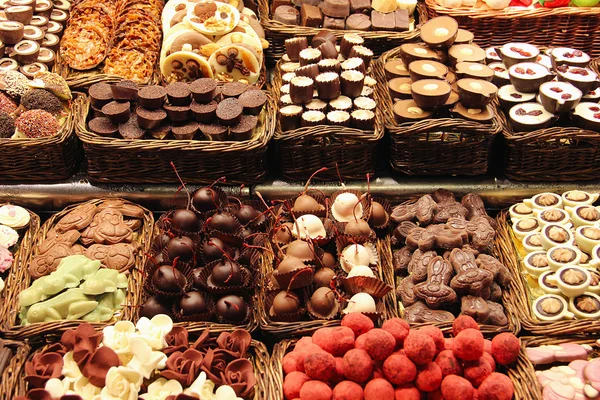 Dolci al cioccolato in mostra — Foto Stock