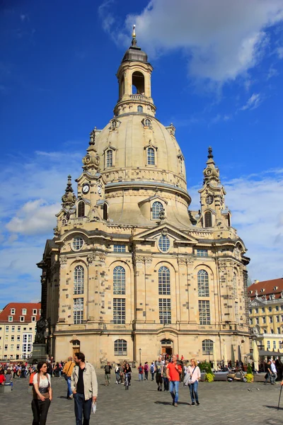 A igreja de Frauenkirche de Dresden — Fotografia de Stock