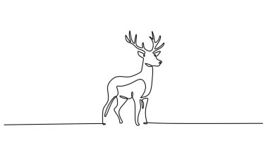 Bir geyik çizimi. Düzenlenebilir çizim vektör illüstrasyonuyla çizilmiş hayvan eli, zarif grafik.