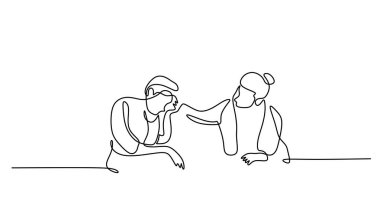 Kadın terapist, erkek hastalara basit çizimler yapıyor. Zihinsel sağlık bilinci ve danışma vektörü illüstrasyonu.