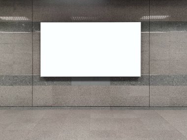 Bangkok, Tayland 'daki MRT metro istasyonunda reklam panosu boş..