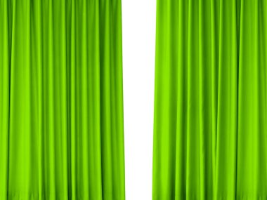 Dekorasyon için 2 yeşil perde, arkaplan resmi.
