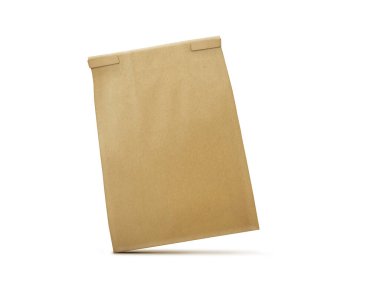 Basit kahverengi bir kese kağıdı, şık bir şekilde yere yerleştirilmiş..