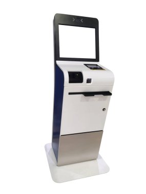 Havaalanında self-servis otomat otomatları var..