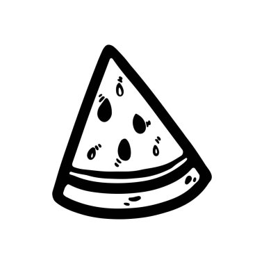 Bir karpuzun siyah beyaz çizimi